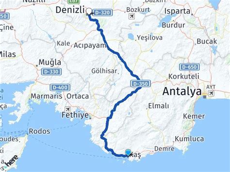 Antalya otogar kaş arası kaç km